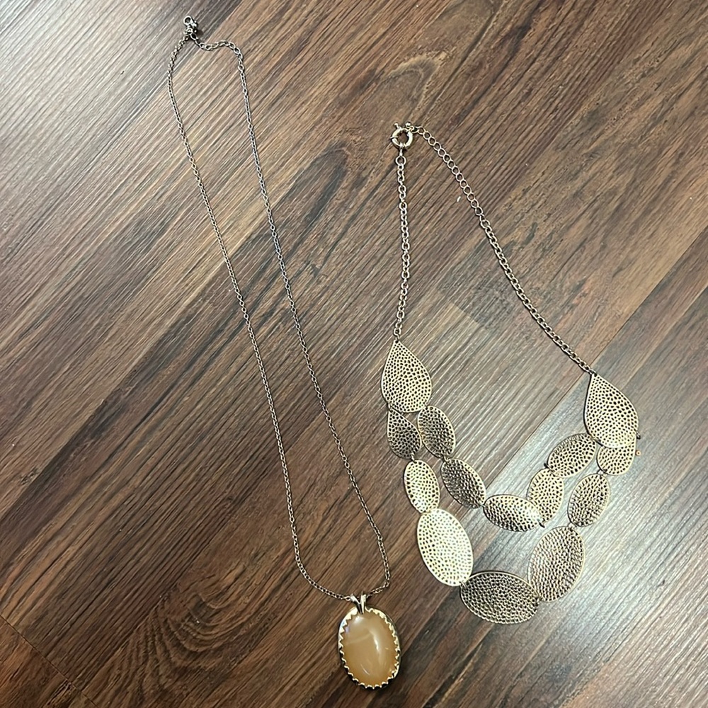 Stella & Dot women’s statement necklaces, bundle, gold